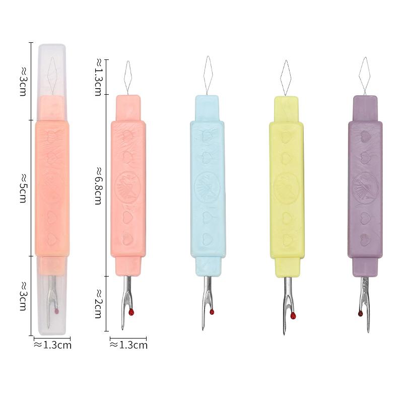1Pc Home Thread Cutter Double Head With Protective Cover 2-In-1 Sewing Needle Threader Seam Ripper Dual Purpose Sewing Tool