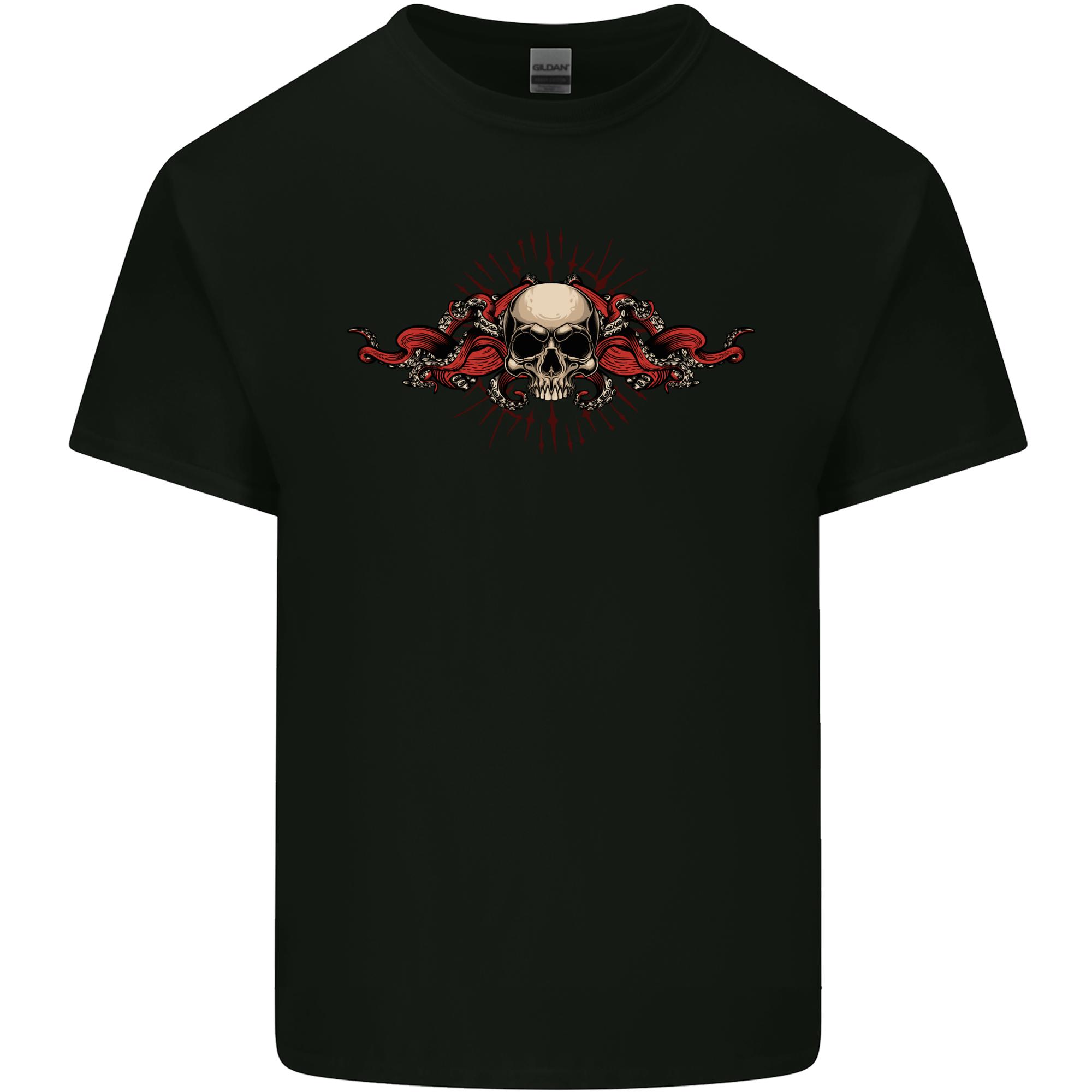 A Skull With Tentacles Unisexs Light Cotton TShirt S