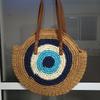 Single Shoulder Round Straw Bag Straw Bag New Hand-woven Bag Women's Large-capacity Casual Women's Bag Vacation Beach Bag