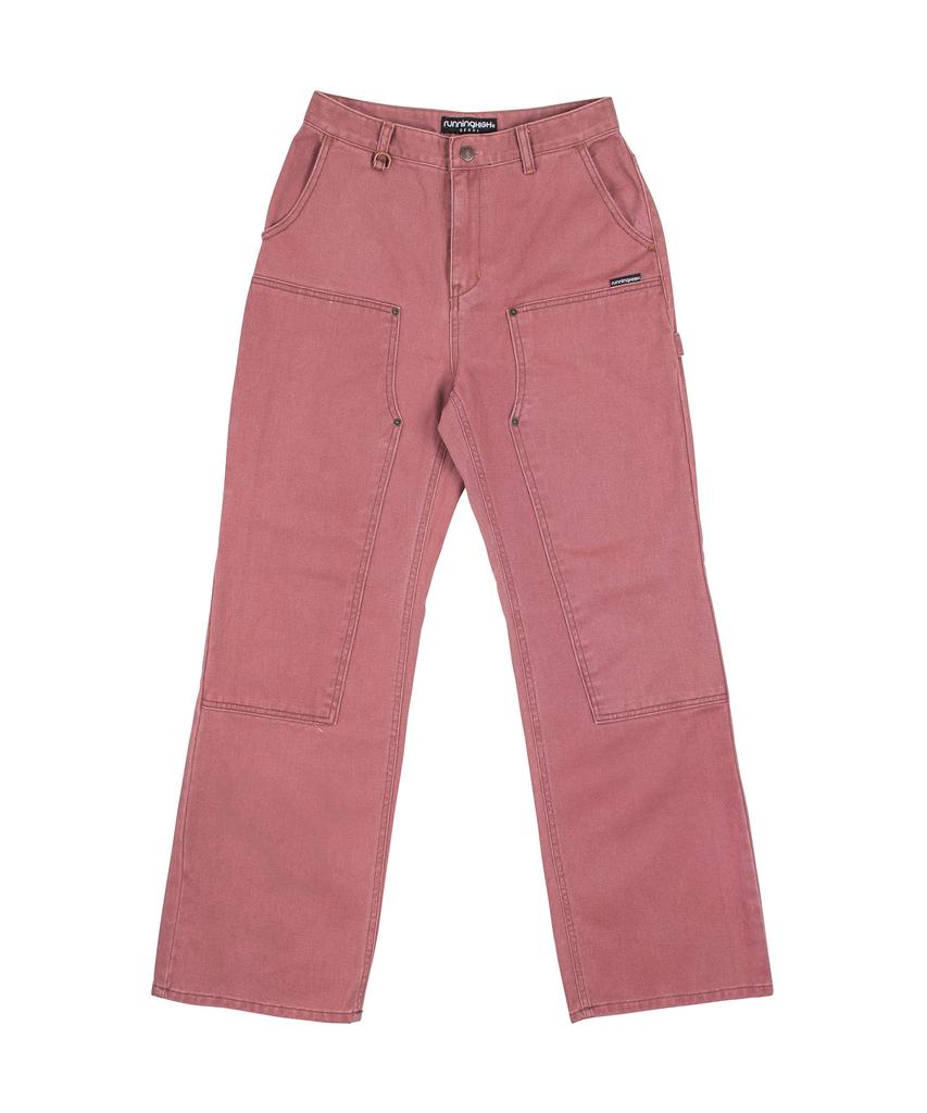 Leoninghai Stitch Point Cotton Carpenter Pants [Pink]