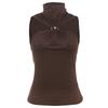 European and American style spring new women's clothing personalized metal decoration sleeveless neck hanging sexy slim vest top women