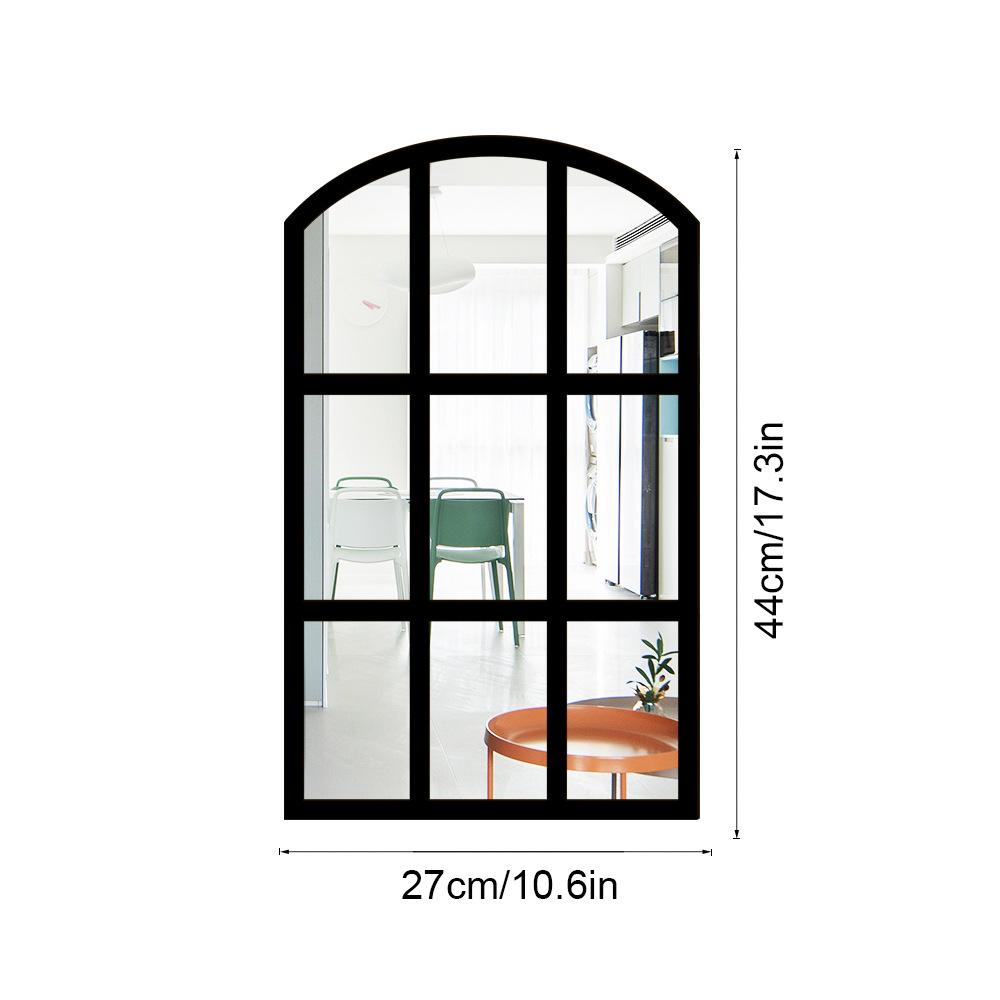 Samolepicí zrcadlová samolepka na zeď z akrylového skla s designem obloukového okna, samolepicí dekorace na stěnu pro pozadí obývacího pokoje