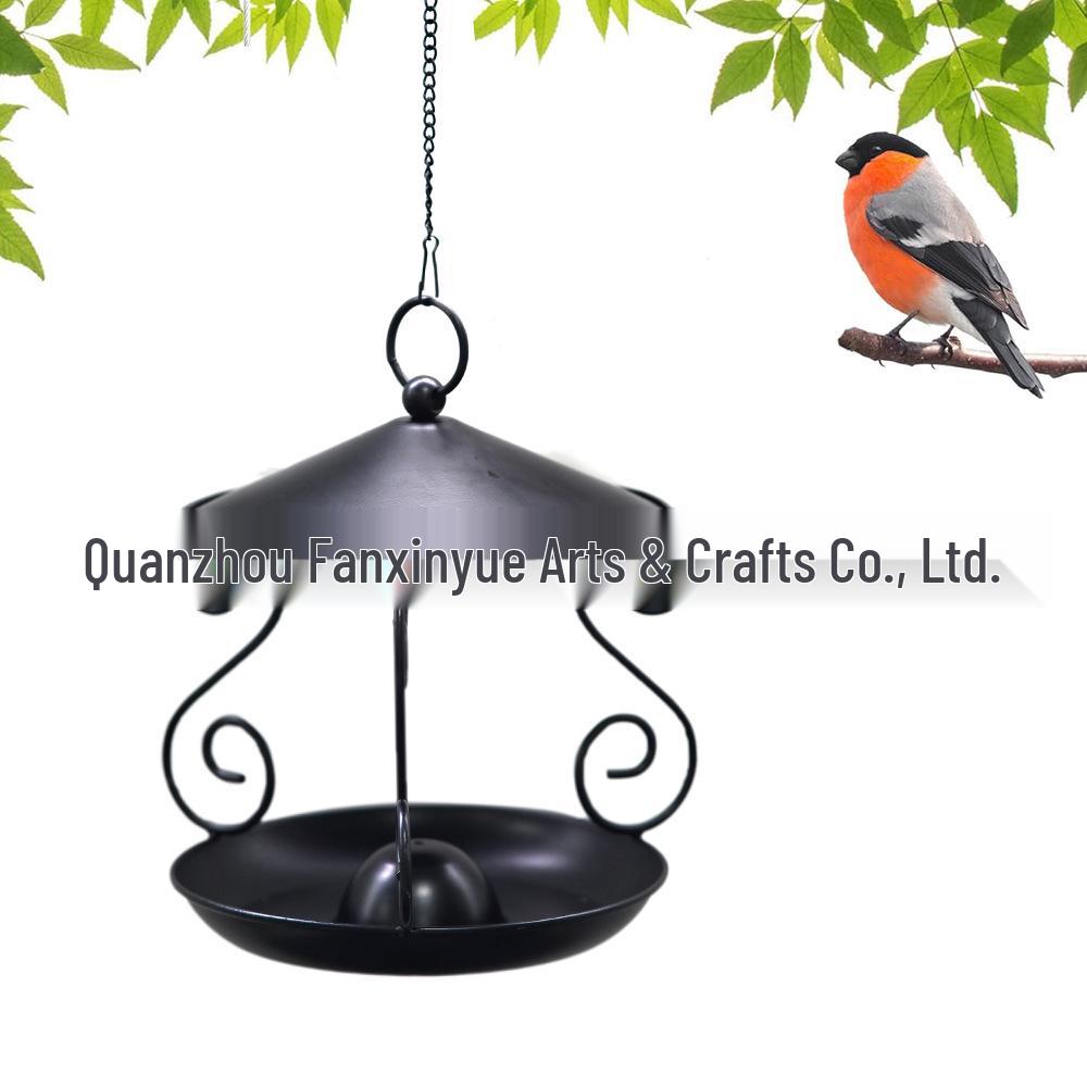 Wrought Iron Waterproof Bird Feeder for Outdoor Courtyard and Garden