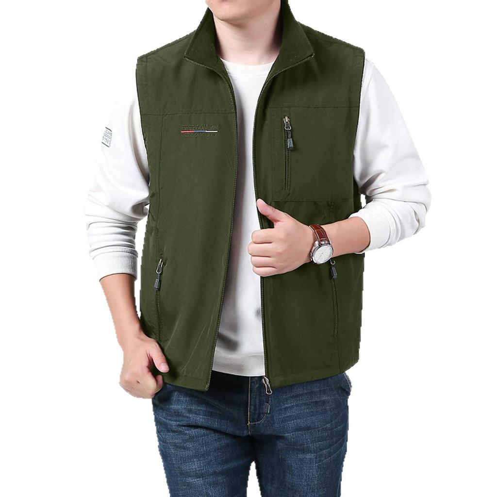 Men's Double-Sided Plush Thickened Vest, Stand-Up Collar for Outdoor, Custom Logo.