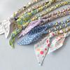 New Fashion Brand Woman Handbag Accessory Chains Detachable Floral Print Gold Silver Metal Silk Shoulder Strap Women DIY Chain Bag Handles