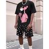 The 2025 Summer New Men's Set Features Street Casual Fashion Sportiness Softness Breathability and 3D Printing