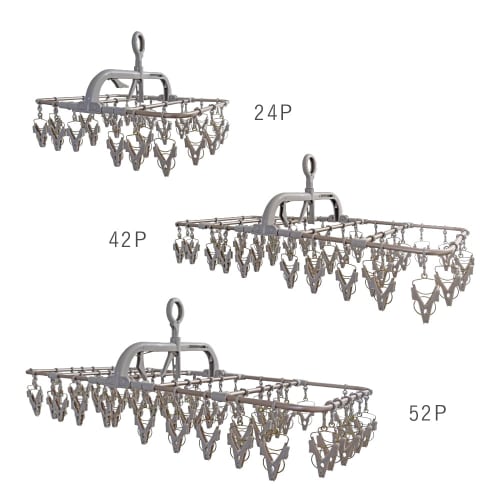 Fujiei (FUJIEI) ALUMI HANGER Aluminum Laundry Hanger, Copper Brown, 52 Pinch, AL-003, Laundry Corner Hanger, Pinch Hanger, Easy Pull Clothes Drying, T
