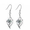 White Gold Plated Amethyst Angel Wing Dangle Earrings with Zircon