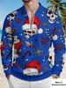 Christmas skull print half zipper long sleeved hoodie autumn men's clothing hoodie trendy and versatile style
