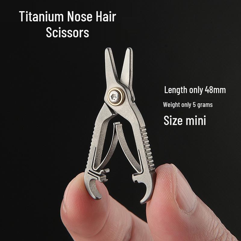 Titanium Alloy Mini Nose Hair Scissors - Round Tip, Unisex Trimmer for Nose Hair, Beard, and Eyebrows.