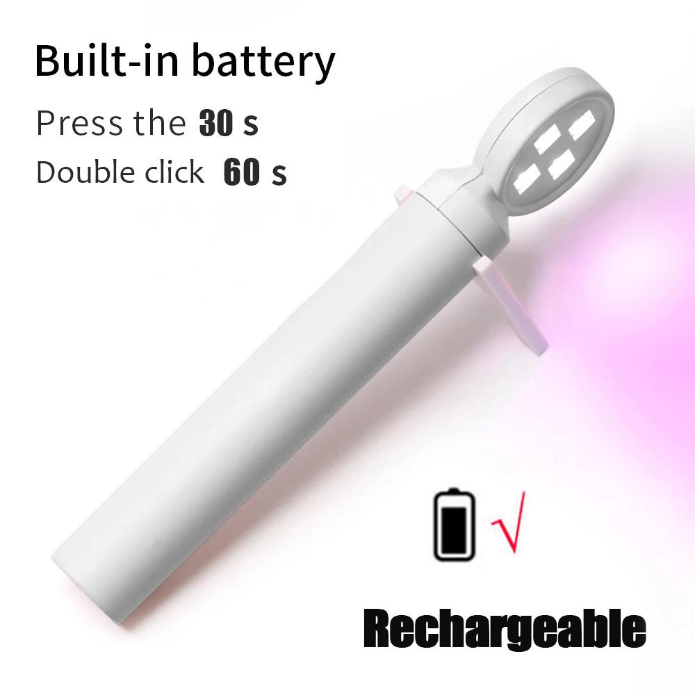 

YIKOOLIN Мини-лампа для сушки ногтей УФ-лампа Ручной портативный фонарик Лампа с интерфейсом USB Лампа для сушки гелевых ногтей Оборудование для нейл-арта белый