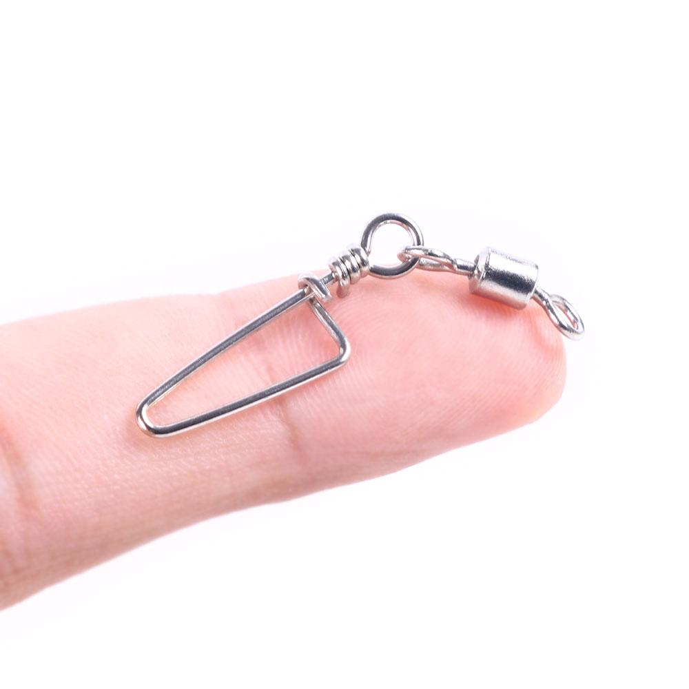 50pcs/ Stainless Steel Fishing Connector 8-word ring connector Rolling Snap Swivels Fishing Tackle Lure Tool