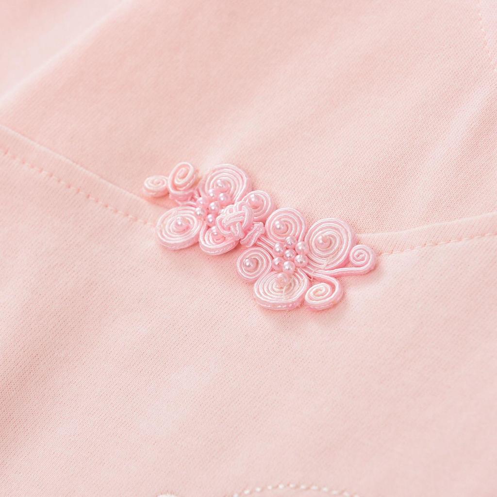 Autumn 2025 Girls' Frog Button Long Sleeve Shirt - New Chinese Style