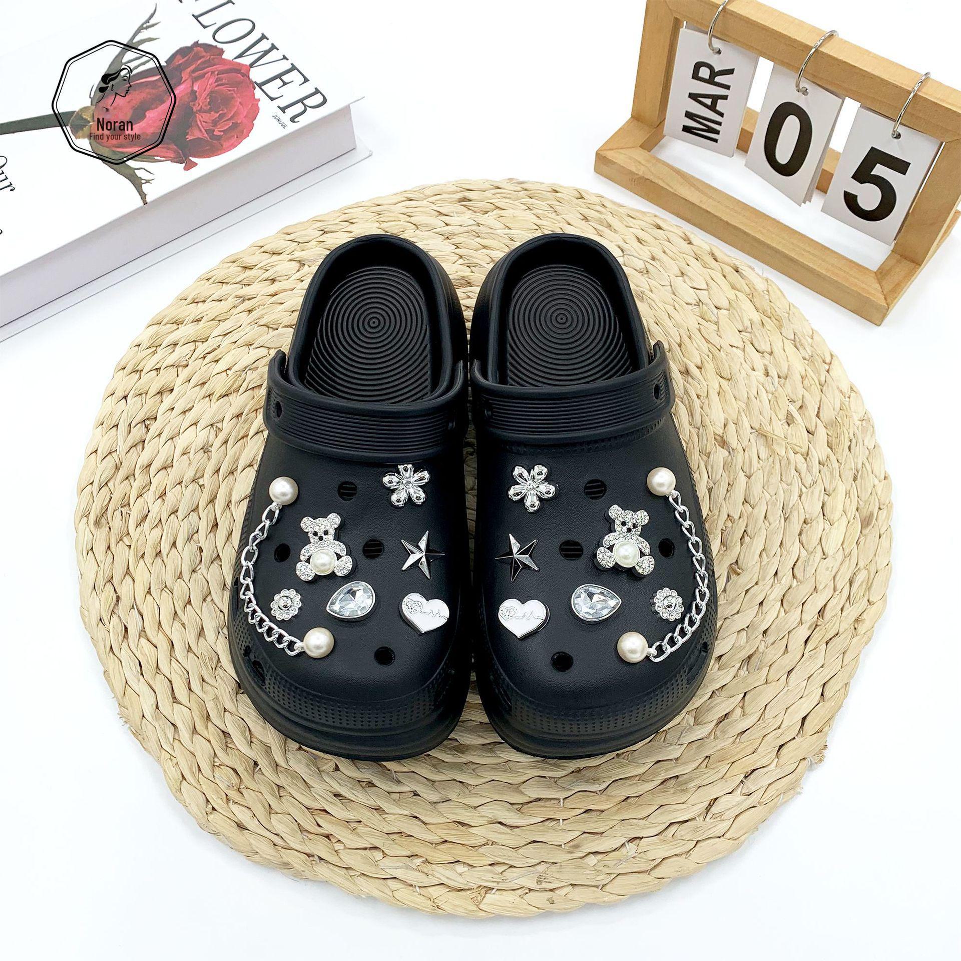 

Сяохонгшу. Популярні підвіски для взуття зі срібним ведмедиком своїми руками для взуття з дірками NR-0026