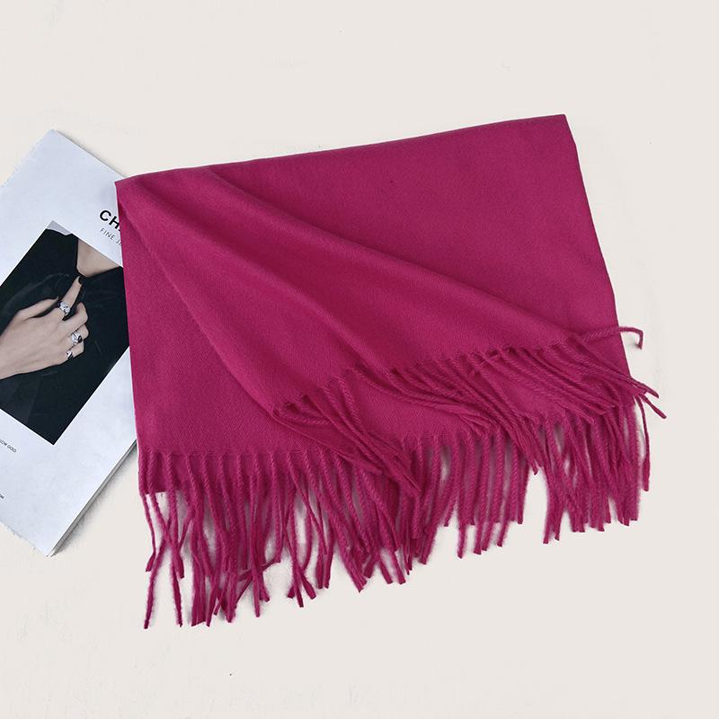 Autumn and Winter New Solid Color Scarf Imitation Cashmere Scarf Women's Warm Shawl Scarf