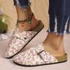 Mode Damslippers Casual Mysiga Sandaler Mode Mules Slippers Damer Nya Retro Enfärgade Platta Damskor Baotou Tofflor Damer