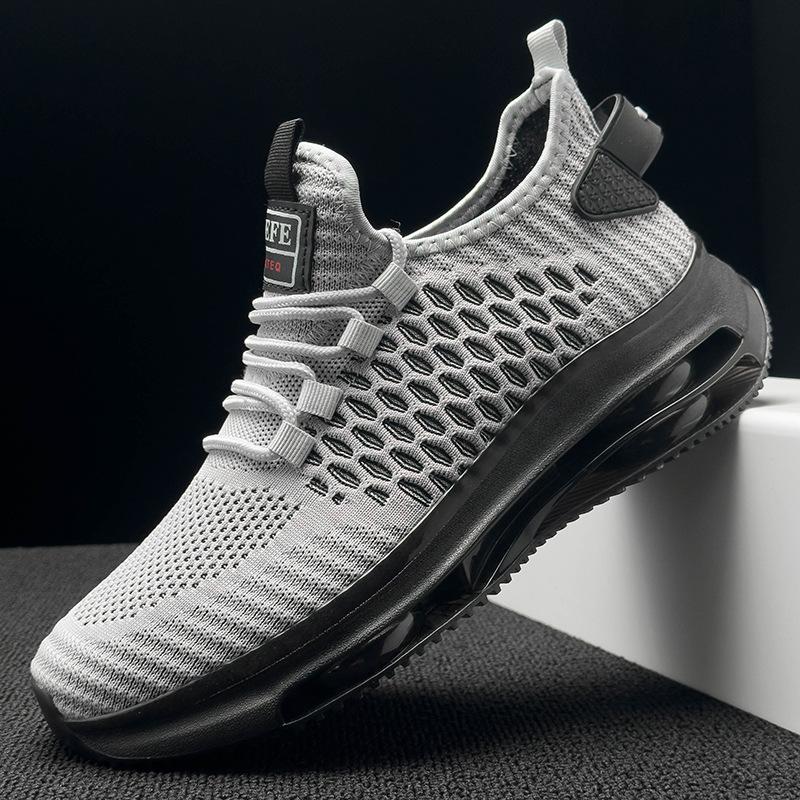 Breathable fly-woven mesh casual men's sports shoes marathon running shoes classic comfortable ultra-light air cushion
