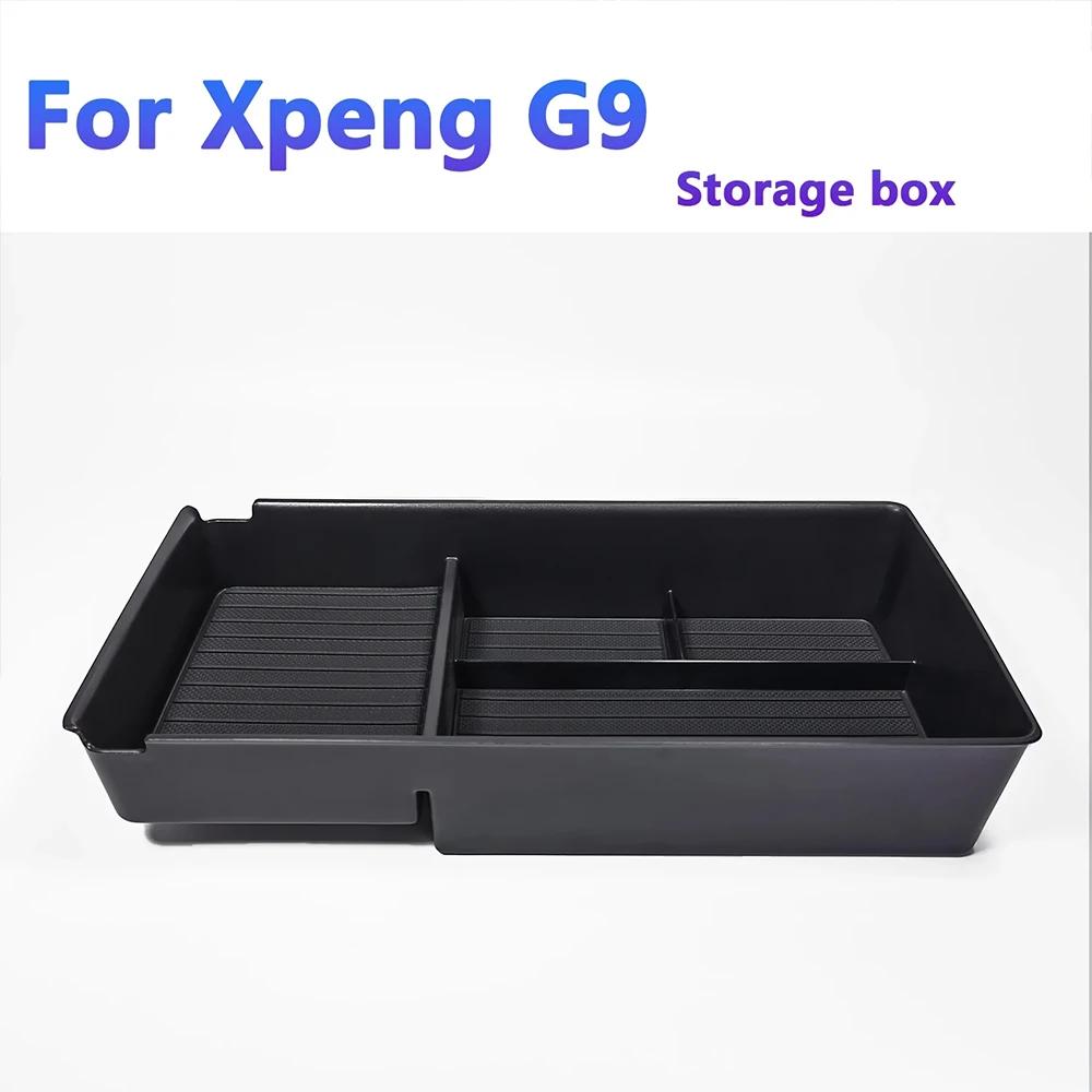 Für Xpeng G9 Auto Armlehne Aufbewahrungsbox Mittelkonsole Organizer Behälter Münzfach Brillen Aufbewahrungsbox ABS Gummi Matte Zubehör