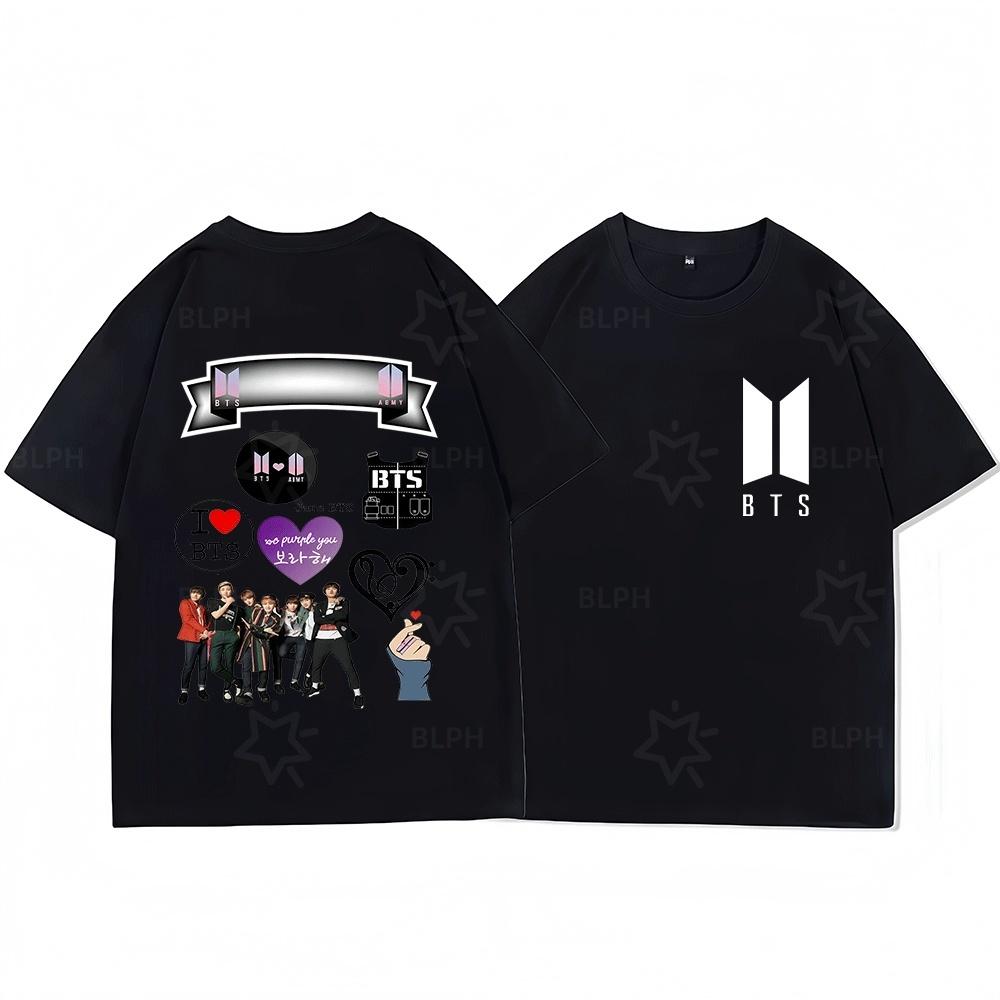 BTS BT21 Y2K Family Matching T Shirts Kpop Fashion Couple Short Sleeve Tops Casual Summer Soft Tshirt for Adults Kids