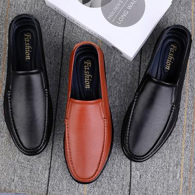 Large Size Doudou Shoes Soft Sole Breathable Casual Loafer Leather Shoes Autumn Business Men's Shoes Fashion Lazy Shoes