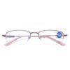 Fashionable Women's Half-frame Anti-blue Light Reading Glasses with Diaphragm for The Elderly