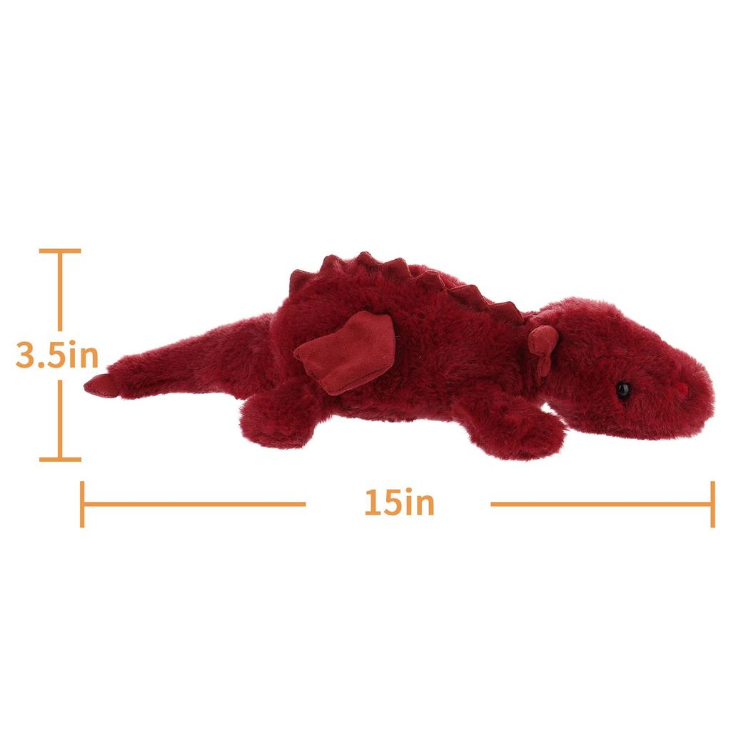 Apricot Lamb Plum Red Lying Dragon Plush Toy for Children, Soft and Cute, Fluffy Plum Red Lying Dragon for Girls and Boys, 38cm