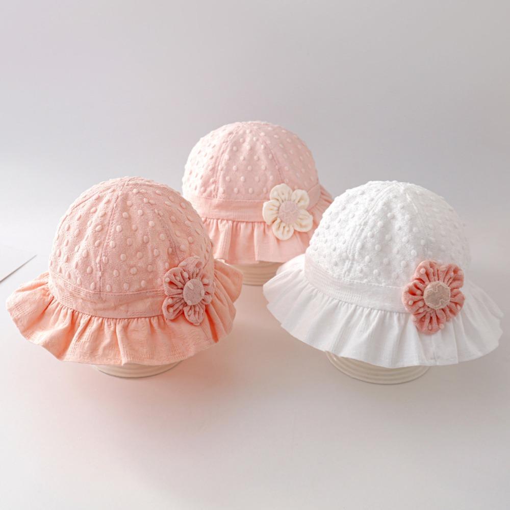 Ruffle UV Protection Fisherman Cap Flower Baby Hat Summer Princess Baby Sun Hats