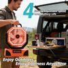 20000mAh rechargeable remote control camping fan | portable outdoor tent fan with hook and light