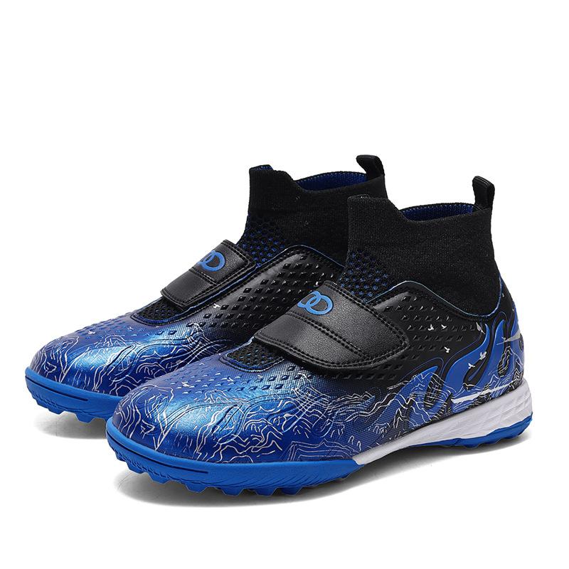 Children'S High-Top Football Shoes Tf Broken Nails Boys And Girls Teen Students Non-Slip Leather Foot Training Sneakers