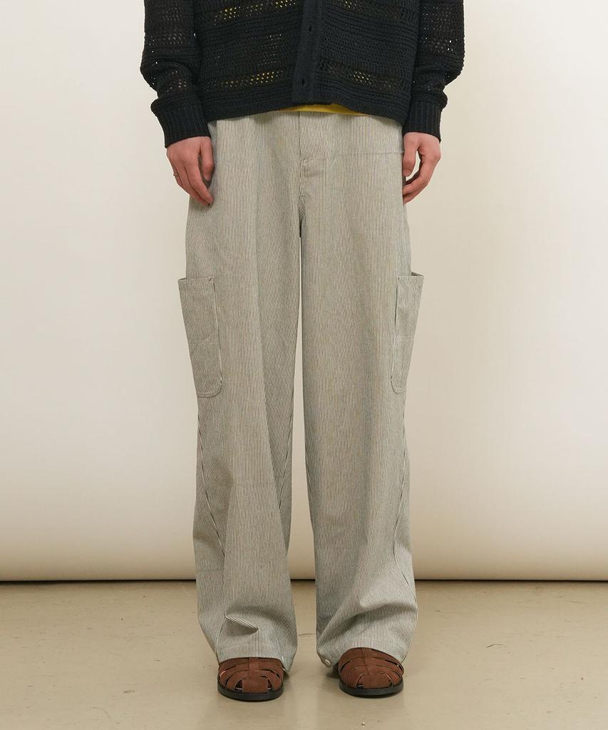 GENERALIDEA Man Side Pocket Striped Pants [Ivory] / Gf1Mpt014