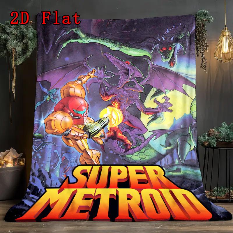 Super Metroid 2D Flat Pattern Flannel Blanket High quality All Seasons Warmth and Comfort Perfect for Christmas Gifts.SMT0917177