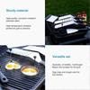Stainless Steel Grill Cutlery Set - 2 Spatulas, 2 Bottles, 2 Egg Rings, 1 Hamburger Turner, 1 Scraper and 1 Dough Card (9 Pieces)