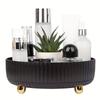 1pc 360° Rotating Makeup Perfume Organizer, 1pc Large Capacity Vanity Storage Tray, Multifunctional Cosmetic Organizer Round Hol