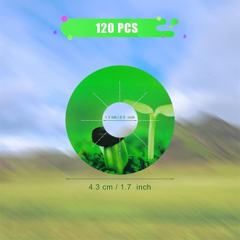 Hydroponiska växtetiketter 1,7 tum Runda växttillväxtkorgsetiketter för plantor Självhäftande hydroponiska växtdekaler