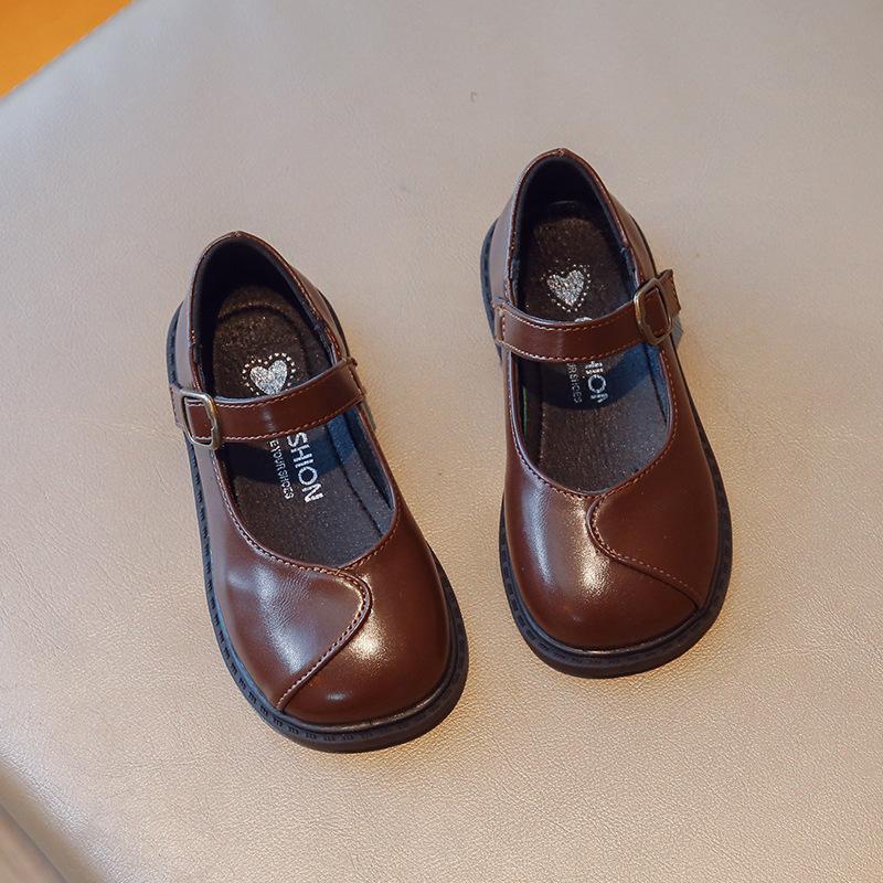 

Кожаные туфли для девочек 2024 весна осень новые детские туфли детские туфли принцессы с мягкой подошвой модные весенне-летние туфли 31 коричневый