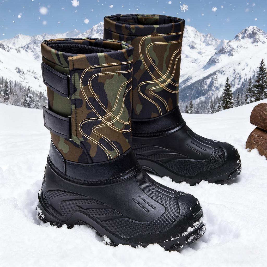 Shoes Men's large size snow boots cold-proof and warm boots cold-proof and waterproof cotton shoes boots comfortable cotton boots