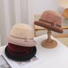 Color-blocking Korean Version FallSeason and ColdSeason BrandNew Hat for Women Style Striped Fisherman Hat ColdSeason Versatile Pot Hat Trendy and