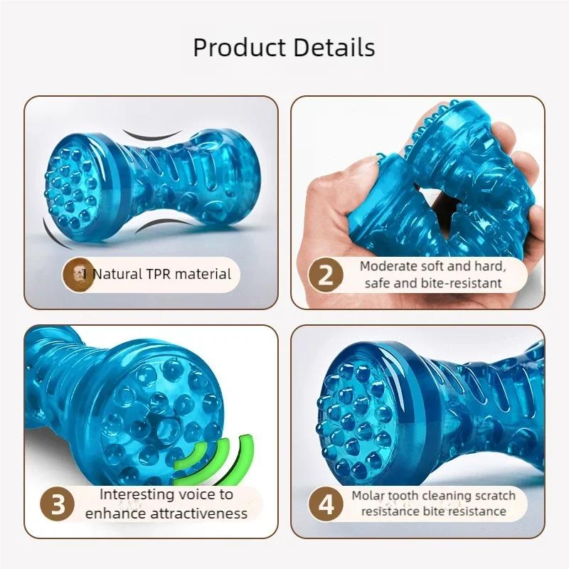 Durable Rubber Dog Bone Toy Bite Resistant Toothbrush Chew Toy Teeth Grinding Interactive Puppy Play Training Game Toy