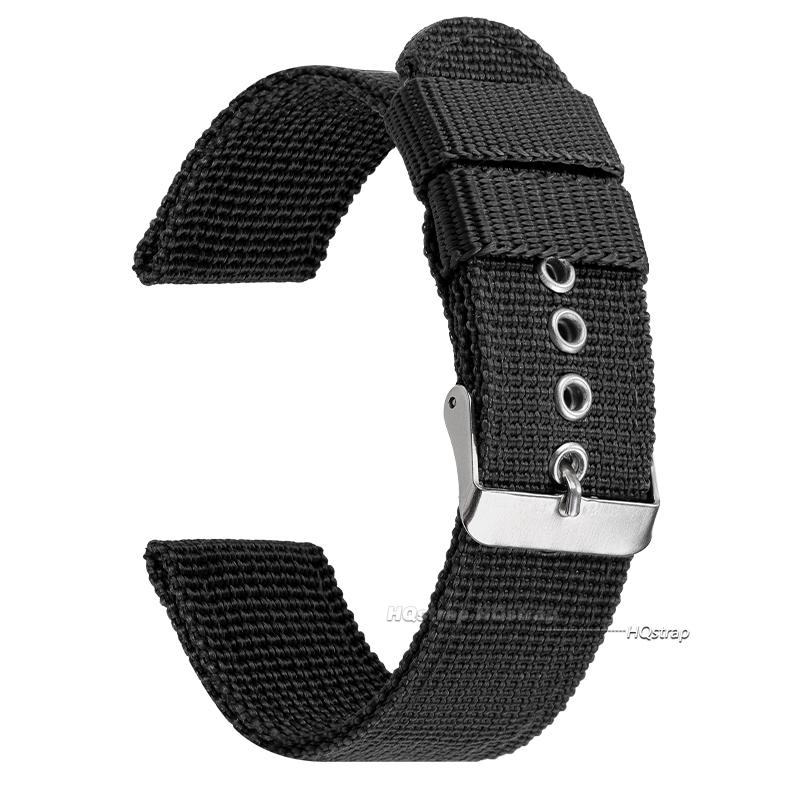 16mm 18mm 20mm 22mm Nylon Armee Sportband Nylon Stoff Gürtel Zubehör Dornschließe Bänder Schwarz Kaffee Blau Grün Uhrenarmband