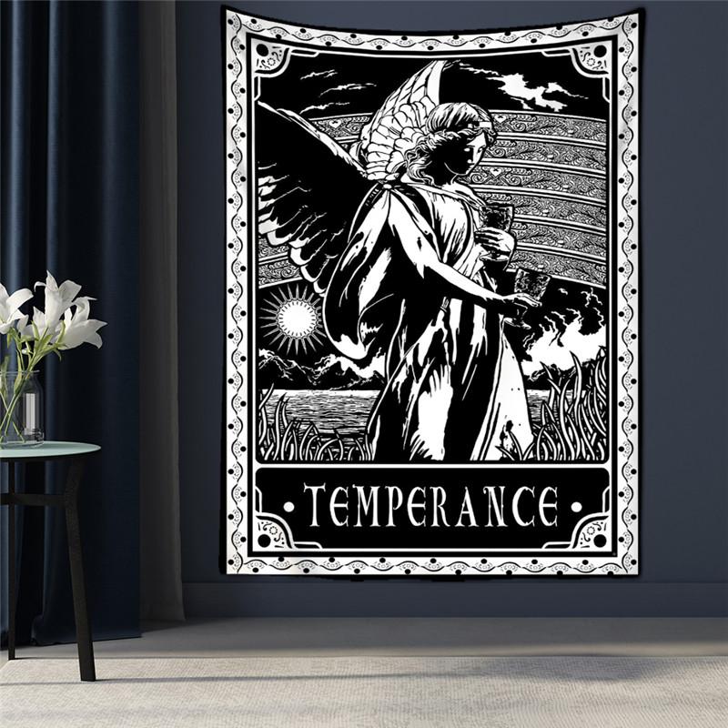 Black Tapestry Wall Hanging Psychedelic Sun Tarot Hippie Astrology Background  Room Boho Decor
