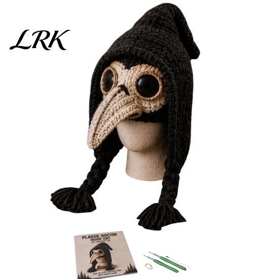 DIY Craft Project for Kids Animal Hood Hat Crochet Kit, Earflap Weekend Cute Kit Beginners, Handmade Winter Headwear Soft Yarn Making
