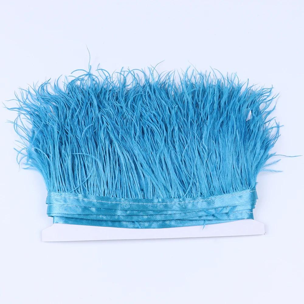 Feather1 meter Natural Ostrich feather Trims Ribbon 6-15 cm for Skirt DIY Clothing Black White Ostrich feathers Wedding Decoration