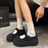 Fashion Fashion Retro Black Thick Bottom Mary Jane Shoes Spring Autumn Chunky High Heeled Sneakers for Women Shallow Mouth Single Shoes