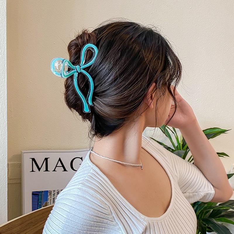 French Bow Knot Hair Clip Women Girl Large Jelly Color Acrylic Hairpin Fashion Hair Accessories