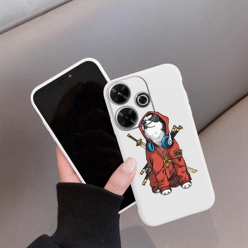

М який силіконовий чохол Cool Dog для Samsung A55 A35 M35 S24 Xiaomi Redmi Note 13 Pro 13C 14T Poco C65 iPhone 15 Huawei Honor 200 Realme Shockproof Cover Realme 12 5G білий