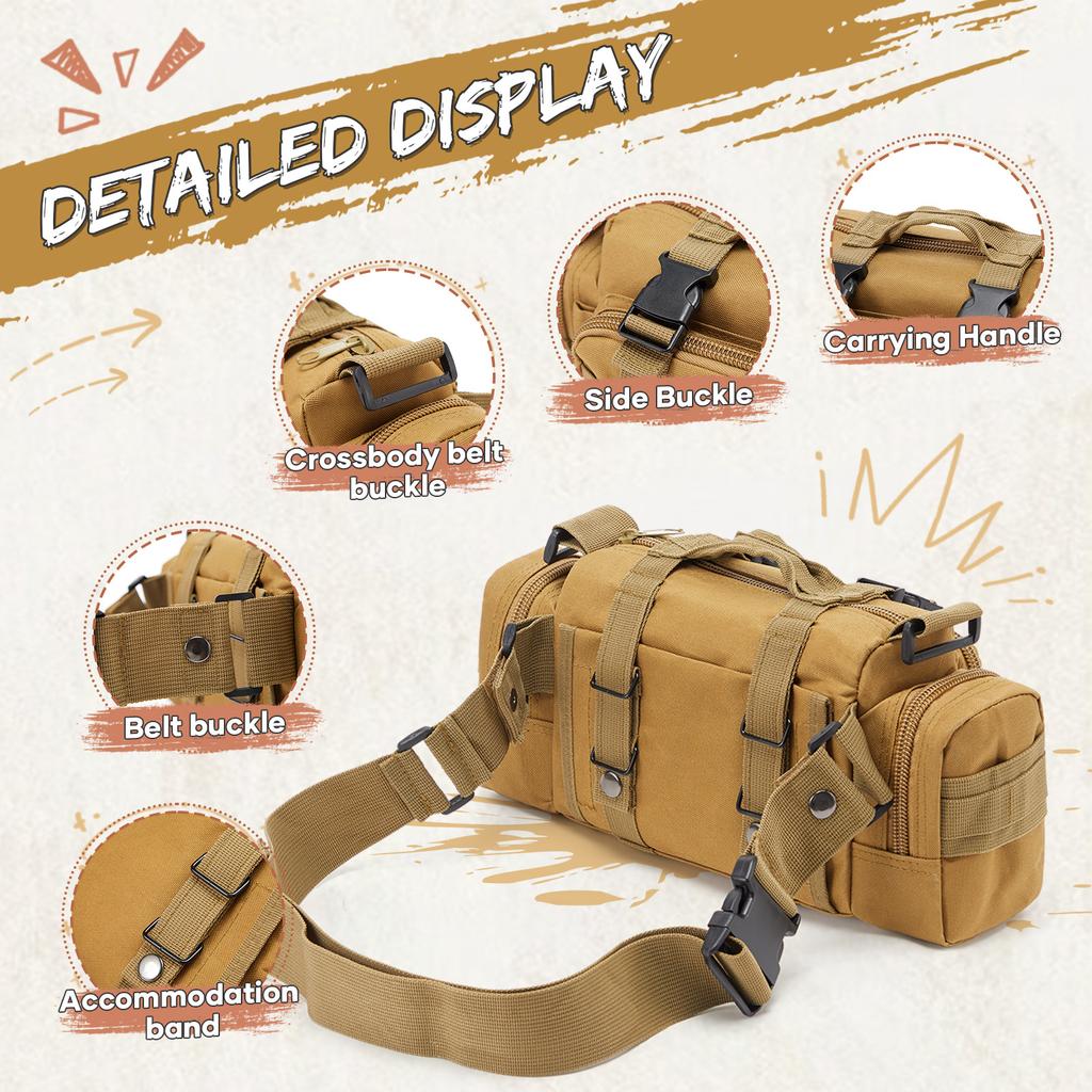 Tactical Shoulder Bag Military Backpack Outdoor Mini Travel Duffle Bag Messenger Bag Small Camouflage Gym Bag Hunting Camping
