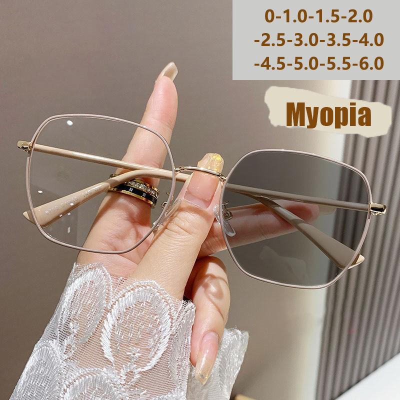 Anti-blue Light Tinted Color-changing Lightweight Plain-faced Large-framed Women's Glasses 9788