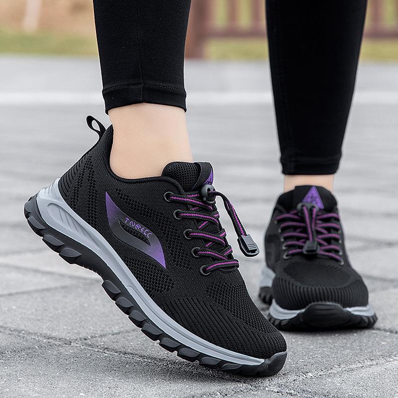 

Spring and summer new fly-woven mesh walking shoes breathable men s and women s elderly shoes light and non-slip parents shoes sports shoes 45