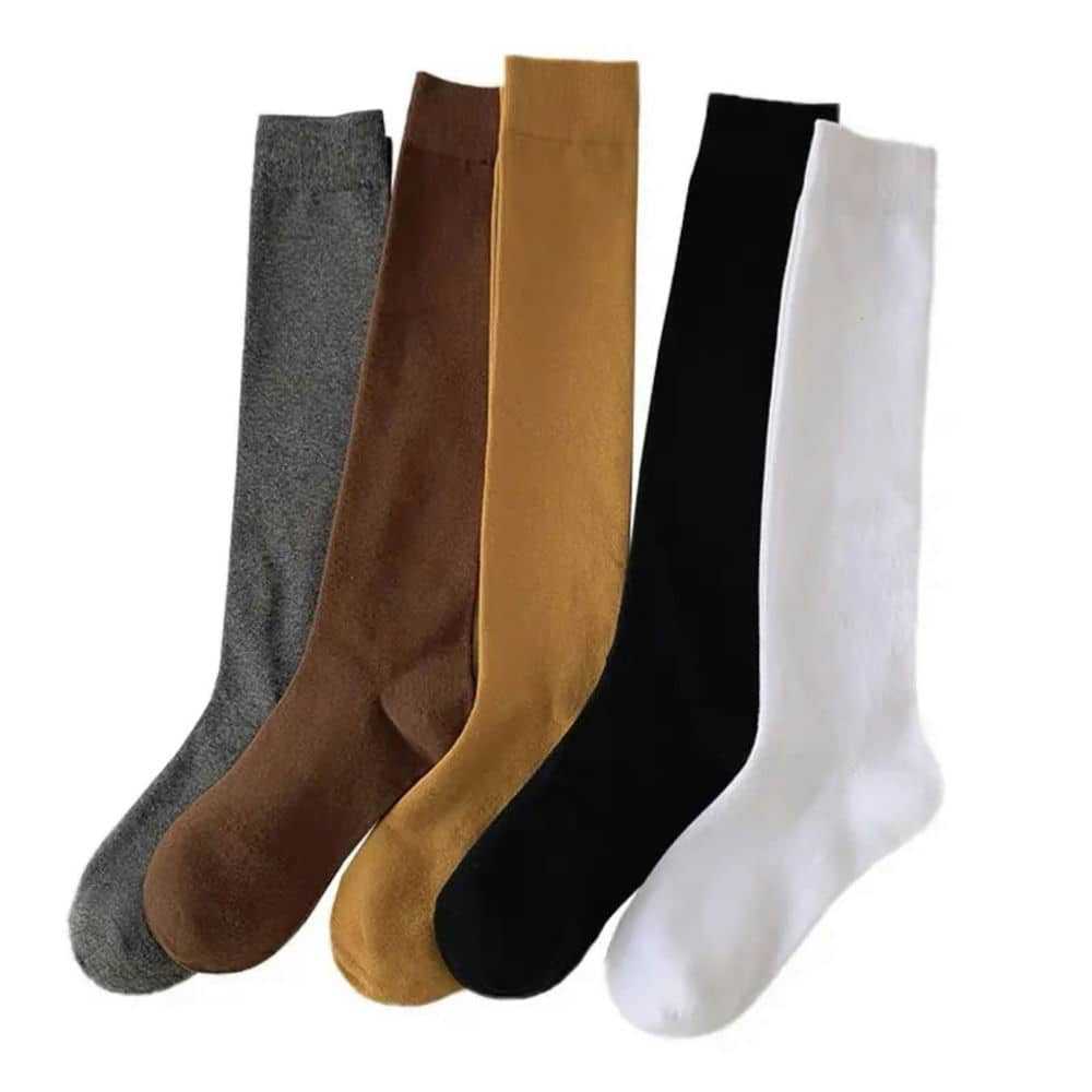 Socks Women'S Japanese College Style Jk Calf Socks Retro Stockings Solid Color Pressure Socks