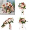 Sophisticated Rose Bouquet with Silky Florals Handheld Bridal Silk Hand Flower Elegant Wedding Ceremony Decoration